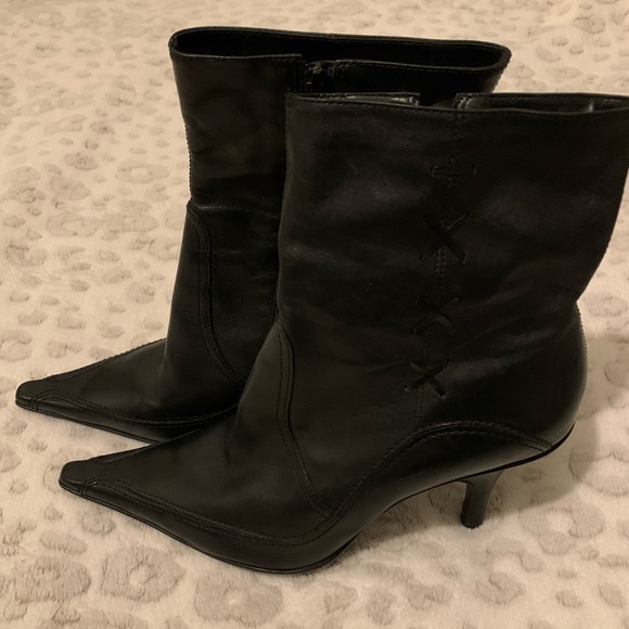 Bakers Shoes Vintage Bakers Leather Stiletto Heeled Boots Poshmark